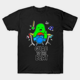 Guac To The Beat - Funny Avocado Cute Clipart Veggies - Musical Beats Drummer T-Shirt